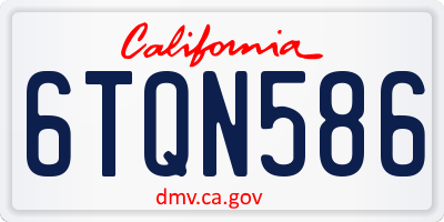 CA license plate 6TQN586
