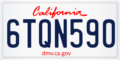 CA license plate 6TQN590