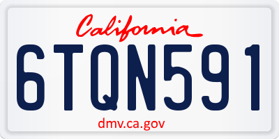 CA license plate 6TQN591