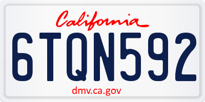 CA license plate 6TQN592