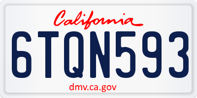 CA license plate 6TQN593