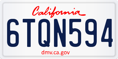 CA license plate 6TQN594