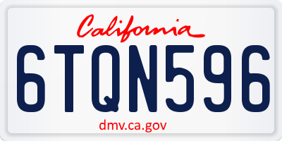 CA license plate 6TQN596