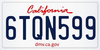 CA license plate 6TQN599