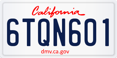 CA license plate 6TQN601