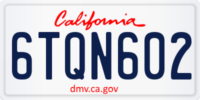 CA license plate 6TQN602