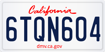 CA license plate 6TQN604