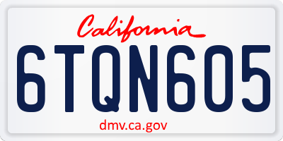 CA license plate 6TQN605