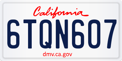 CA license plate 6TQN607