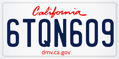 CA license plate 6TQN609