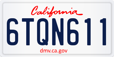 CA license plate 6TQN611