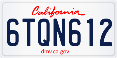 CA license plate 6TQN612