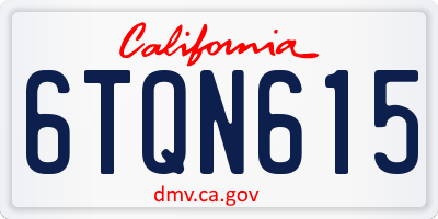 CA license plate 6TQN615