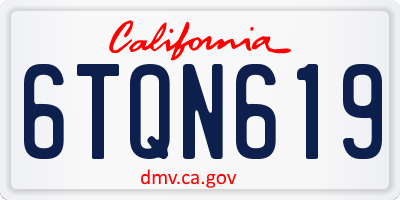 CA license plate 6TQN619