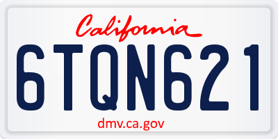 CA license plate 6TQN621