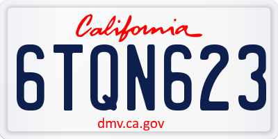 CA license plate 6TQN623