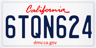 CA license plate 6TQN624