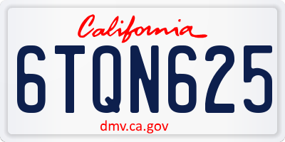 CA license plate 6TQN625