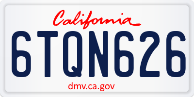 CA license plate 6TQN626