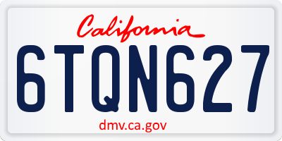 CA license plate 6TQN627