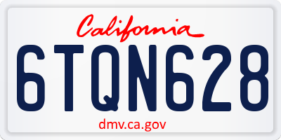 CA license plate 6TQN628