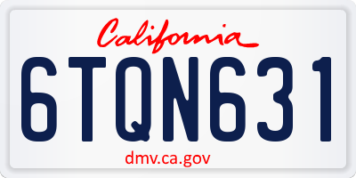 CA license plate 6TQN631