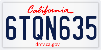 CA license plate 6TQN635