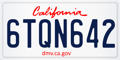 CA license plate 6TQN642