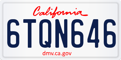 CA license plate 6TQN646