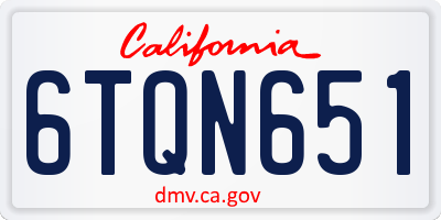 CA license plate 6TQN651