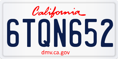 CA license plate 6TQN652