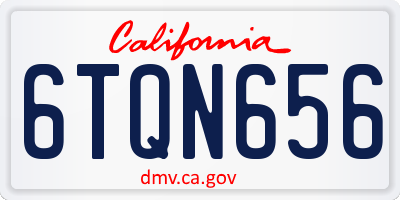CA license plate 6TQN656