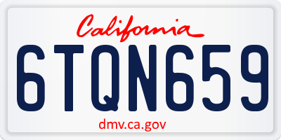 CA license plate 6TQN659