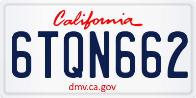 CA license plate 6TQN662