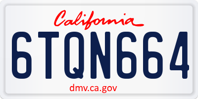 CA license plate 6TQN664