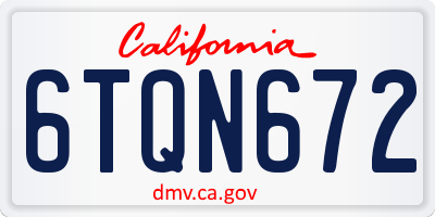 CA license plate 6TQN672