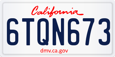 CA license plate 6TQN673