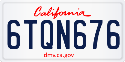 CA license plate 6TQN676