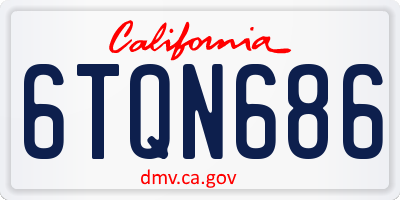 CA license plate 6TQN686