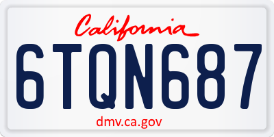 CA license plate 6TQN687