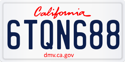 CA license plate 6TQN688