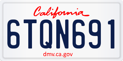 CA license plate 6TQN691