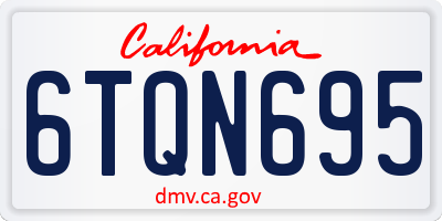 CA license plate 6TQN695