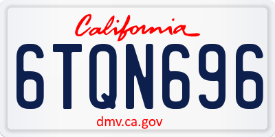 CA license plate 6TQN696