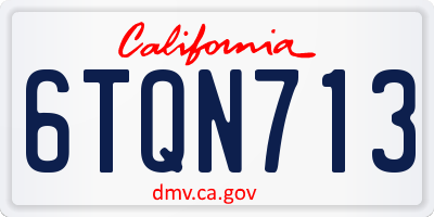 CA license plate 6TQN713