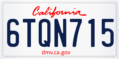 CA license plate 6TQN715
