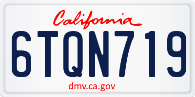 CA license plate 6TQN719