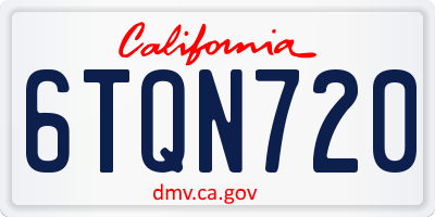 CA license plate 6TQN720