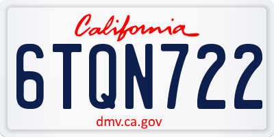 CA license plate 6TQN722