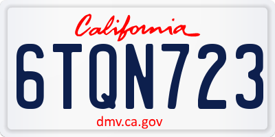 CA license plate 6TQN723